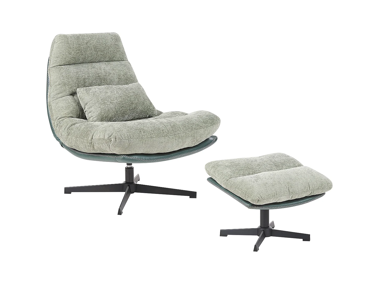 Fauteuil pivotant TOVIK Tissu chenille Vert clair