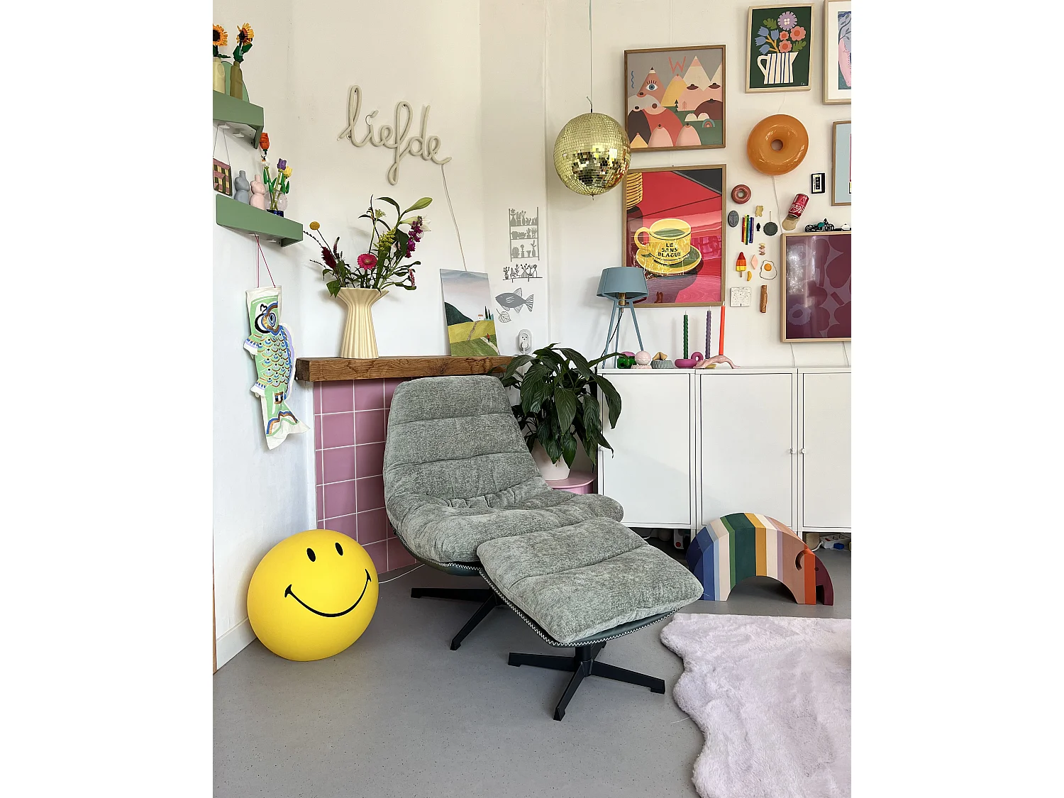 Fauteuil pivotant TOVIK Tissu Vert clair