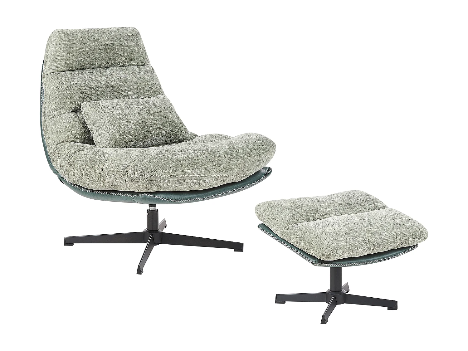 Fauteuil pivotant TOVIK Tissu chenille Vert clair