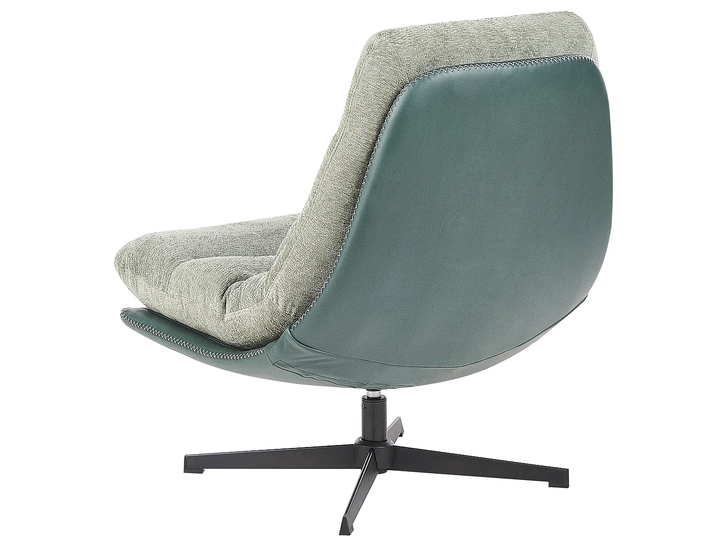 Swivel Armchair TOVIK with Footstool Chenille Light Green