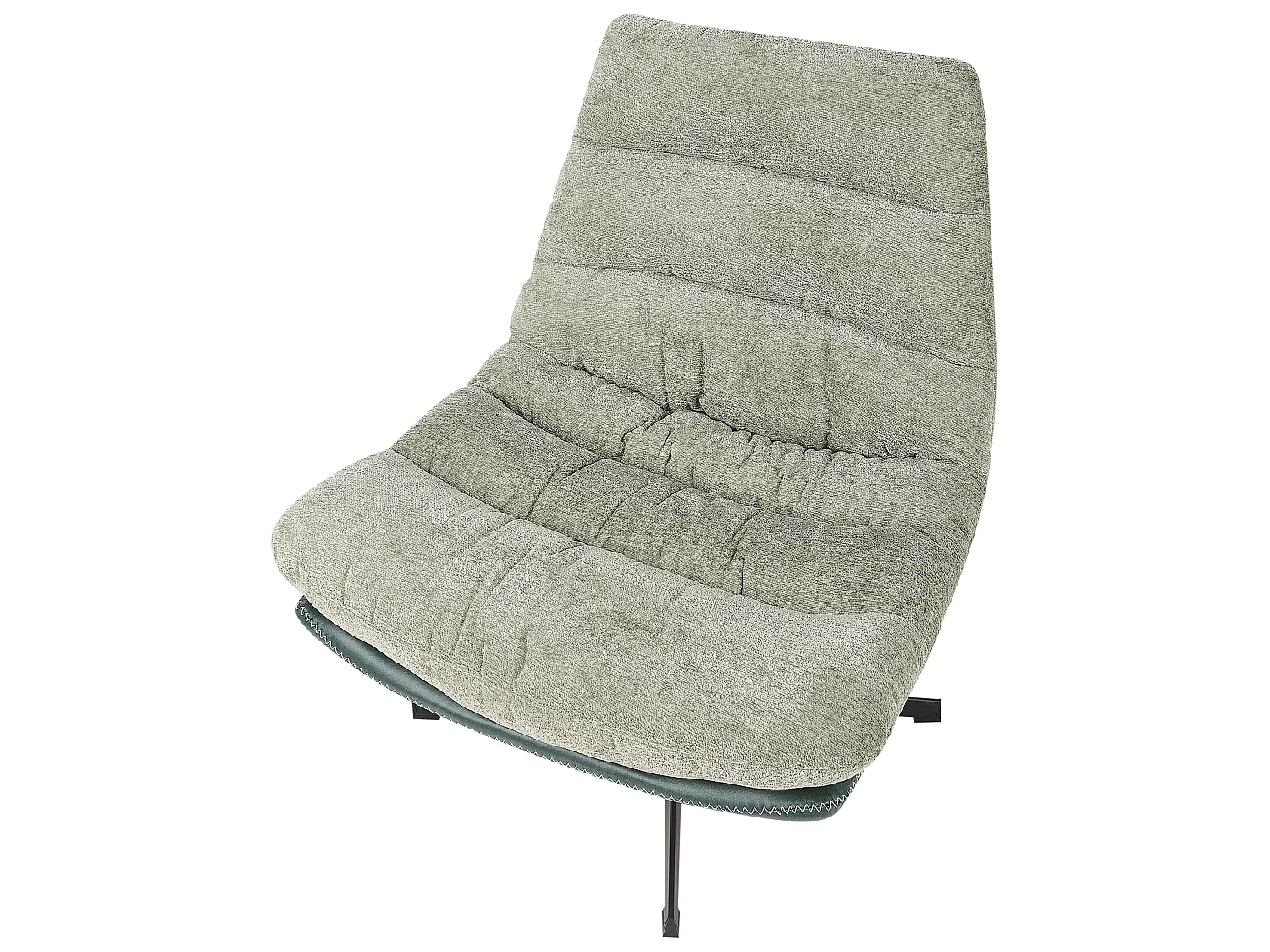 Swivel Armchair TOVIK with Footstool Chenille Light Green