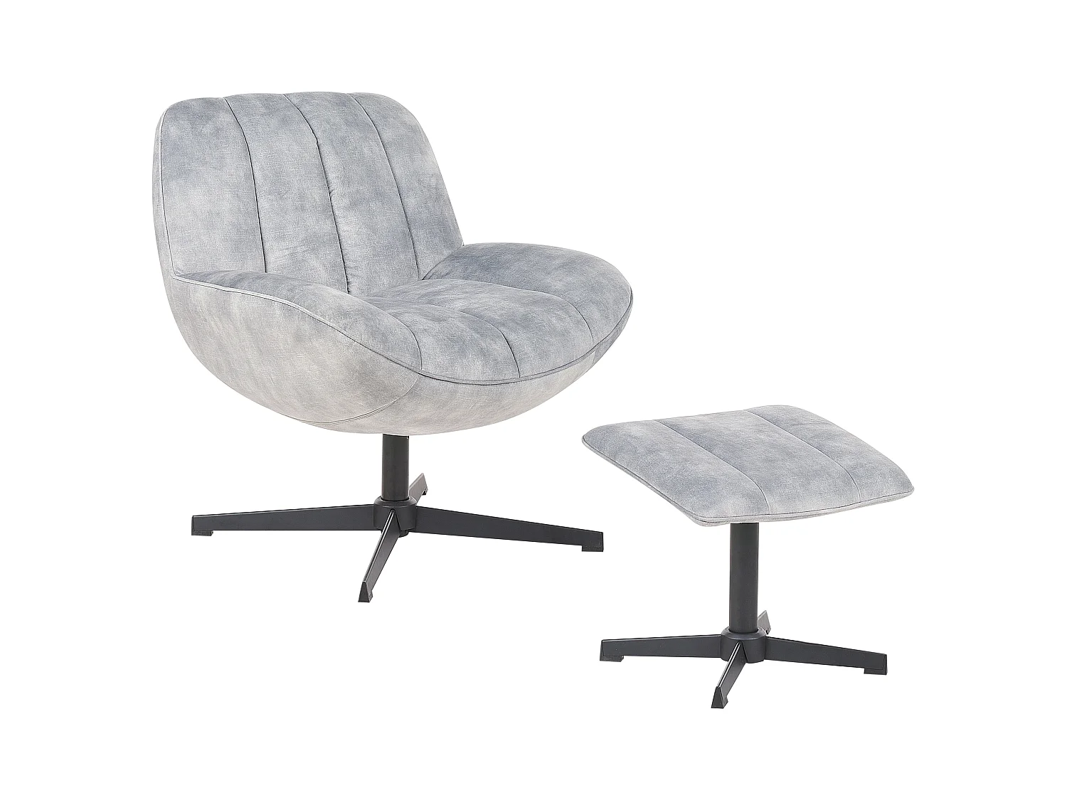Fauteuil pivotant LIA Velours Gris clair