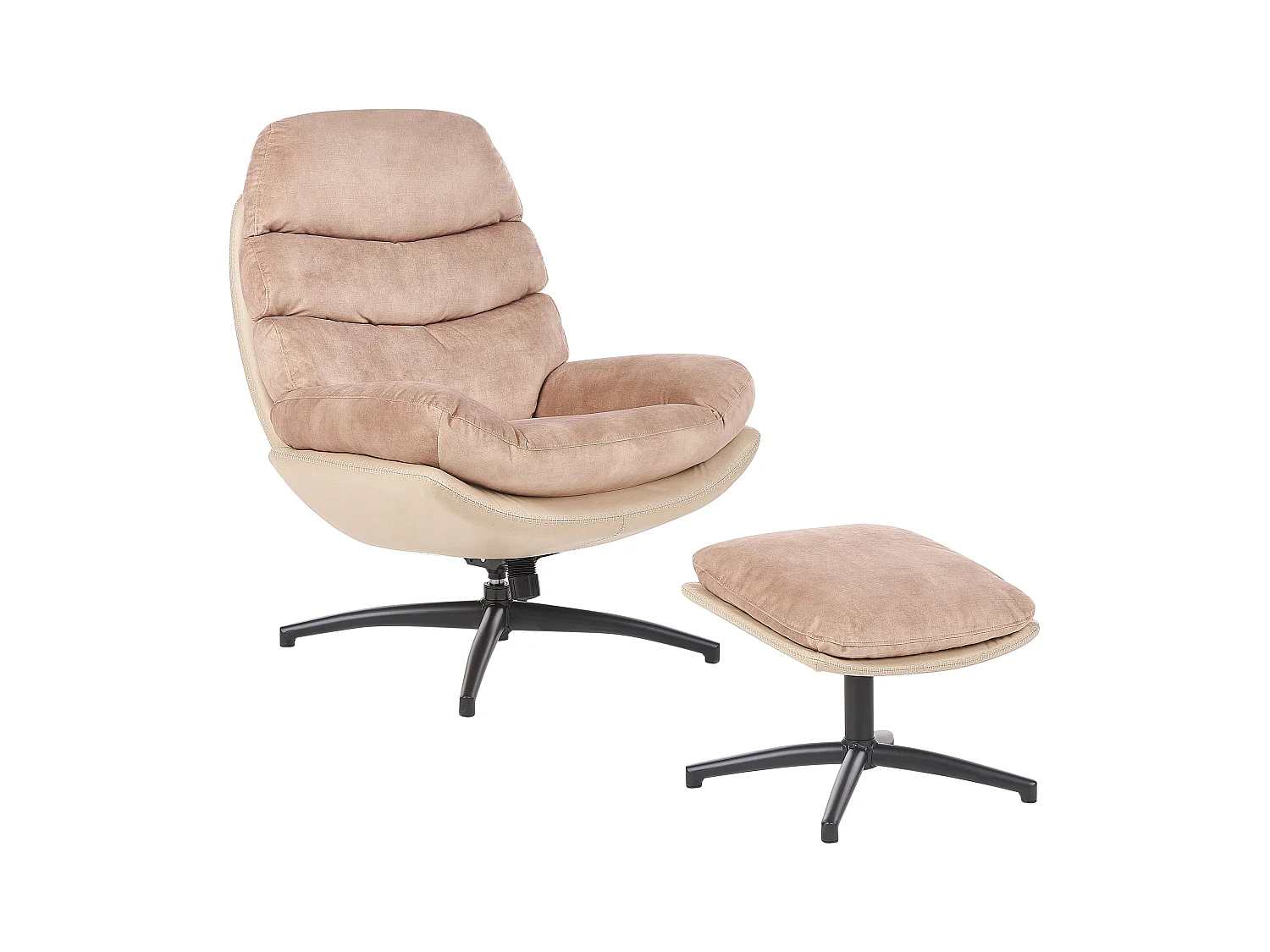 Fauteuil pivotant EIDE Velours Beige sable