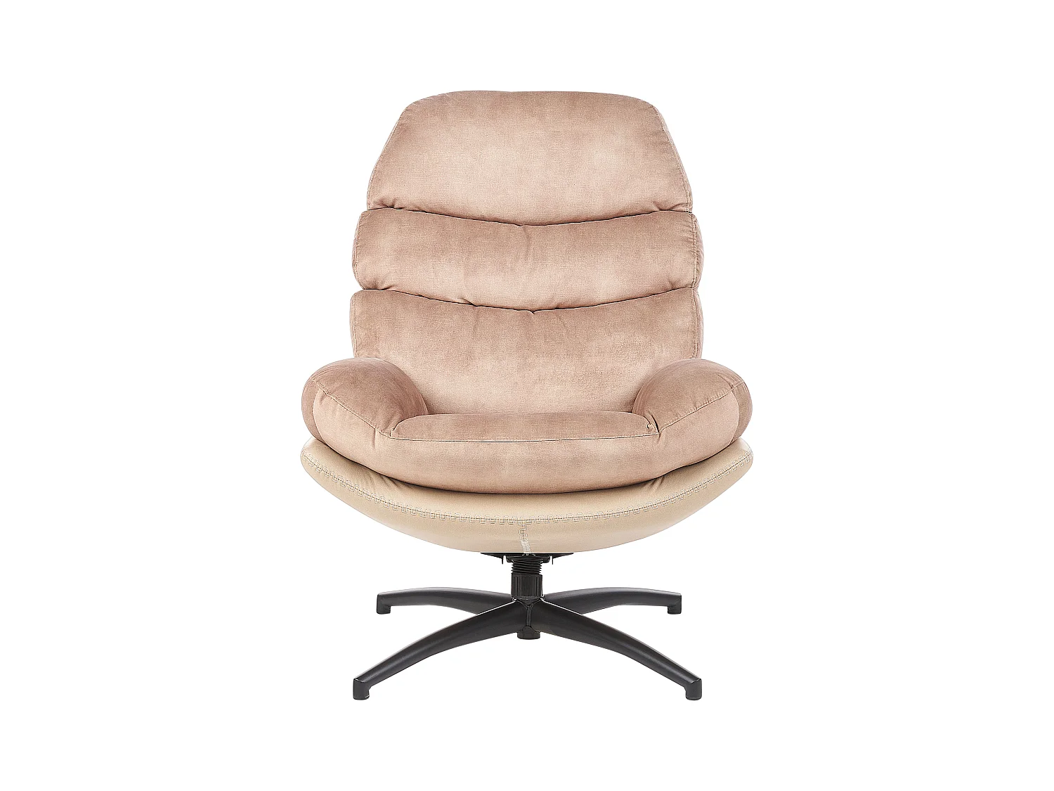 Draaifauteuil EIDE met voetenbank Fluweel Zandbeige