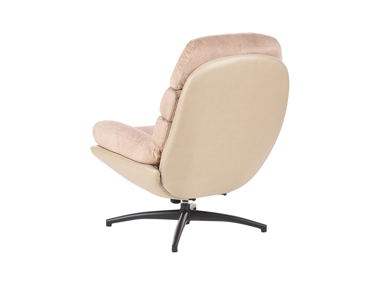 Draaifauteuil EIDE met voetenbank Fluweel Zandbeige