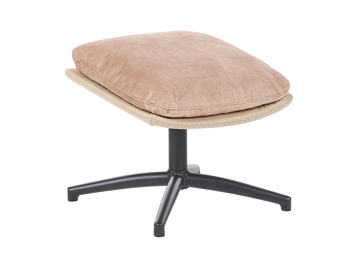 Draaifauteuil EIDE met voetenbank Fluweel Zandbeige