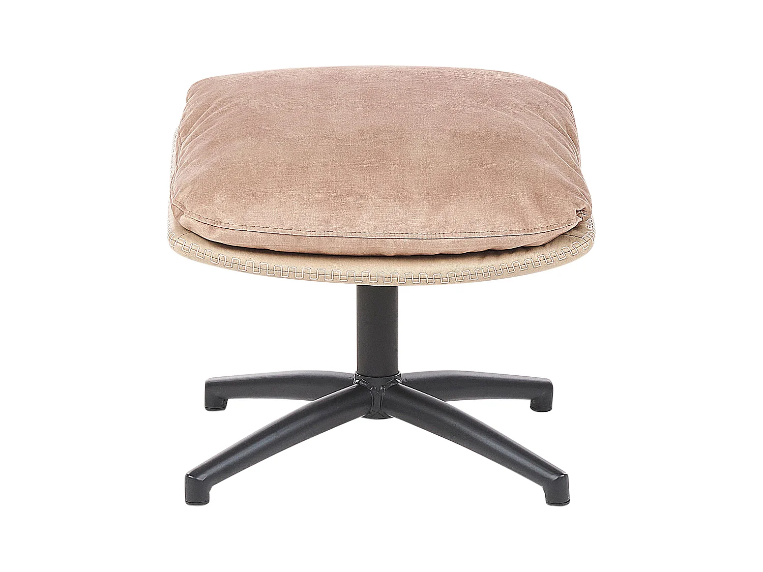 Draaifauteuil EIDE met voetenbank Fluweel Zandbeige