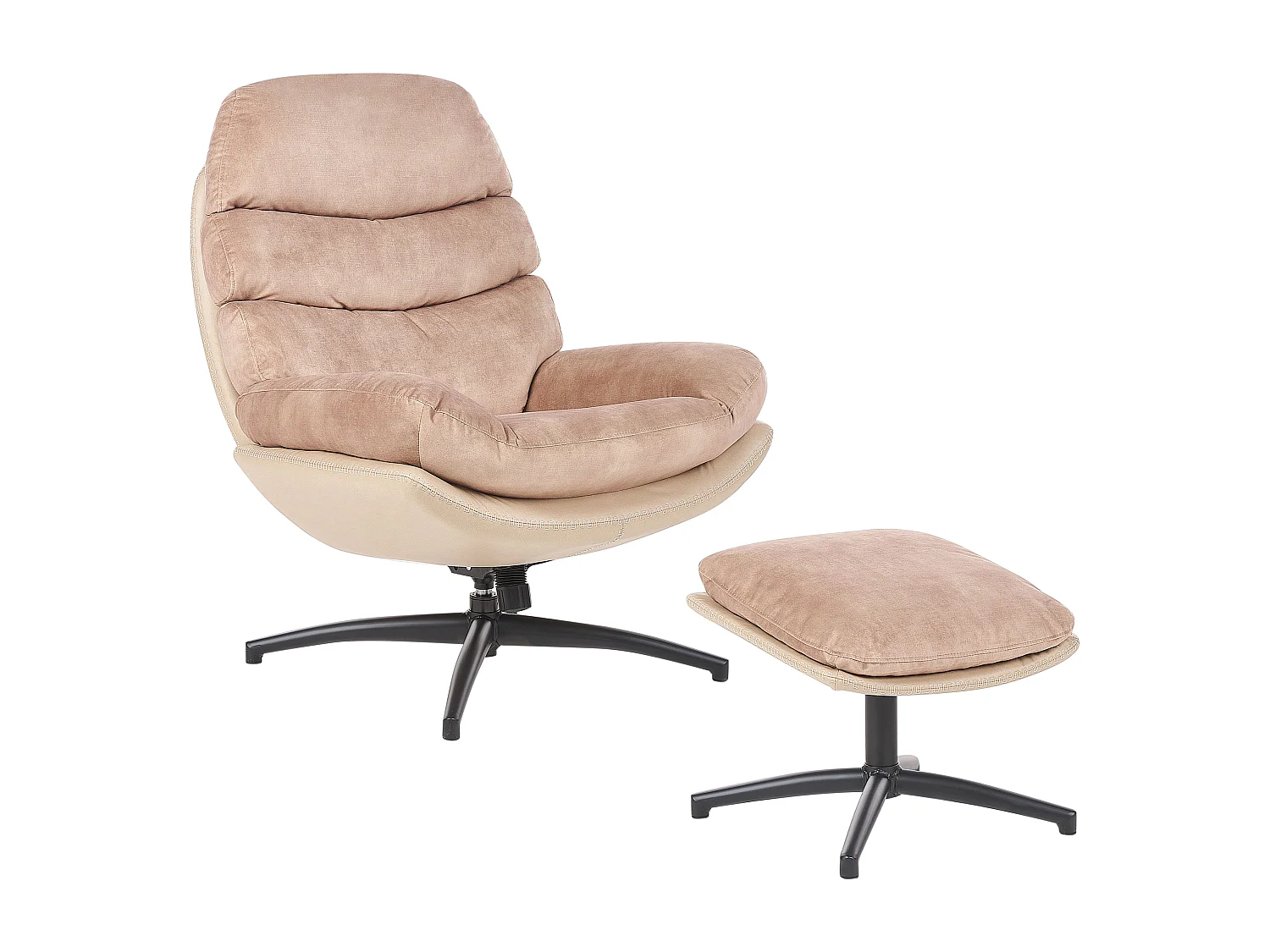 Fauteuil pivotant EIDE Velours Beige sable