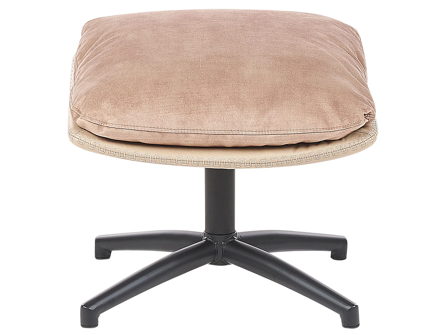 Swivel Armchair EIDE with Footstool Velvet Sand Beige