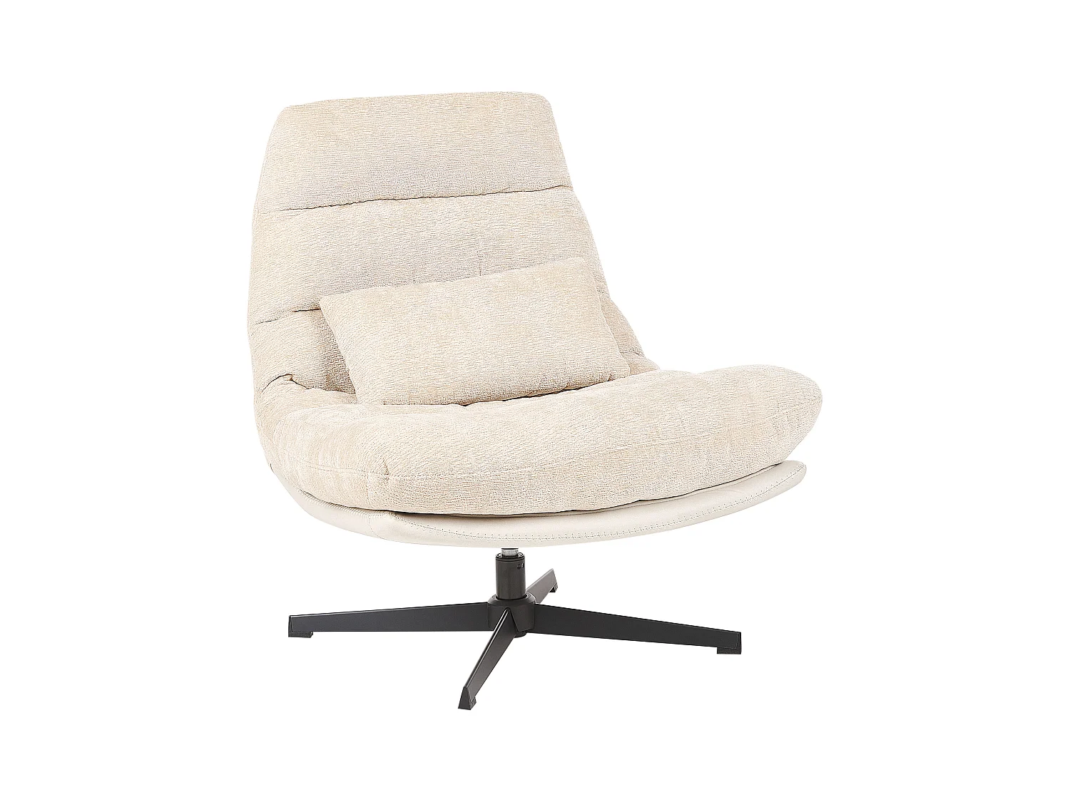 Fauteuil pivotant TOVIK Tissu chenille Beige clair