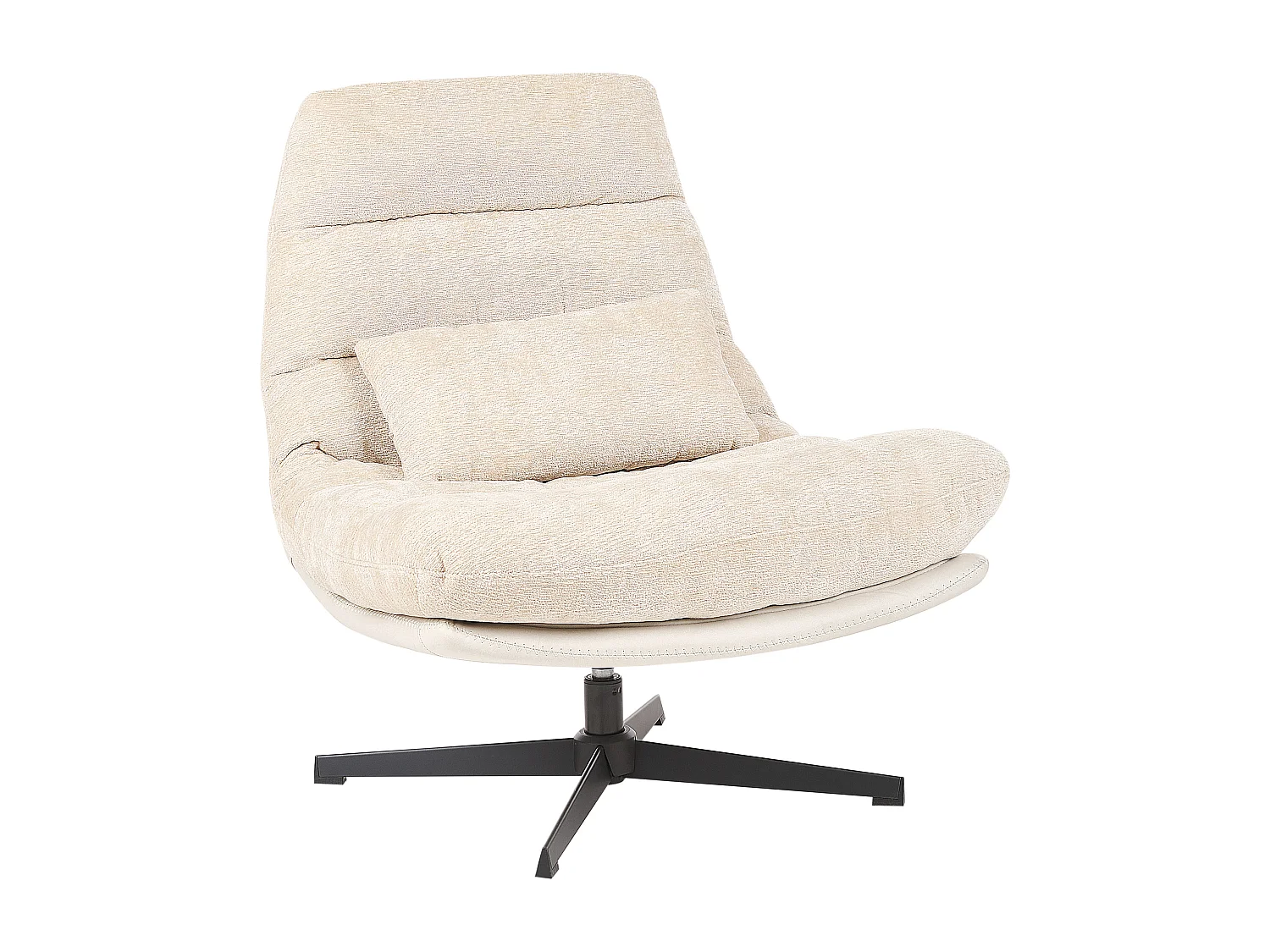 Fauteuil pivotant TOVIK Tissu chenille Beige clair