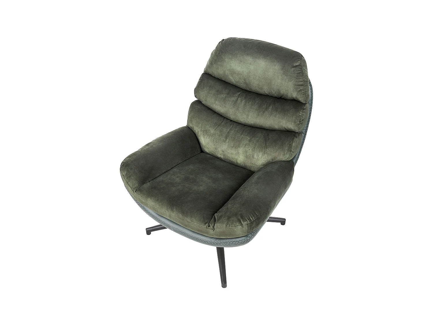 Drehsessel EIDE mit Fussstütze Samtstoff Dunkelgrün