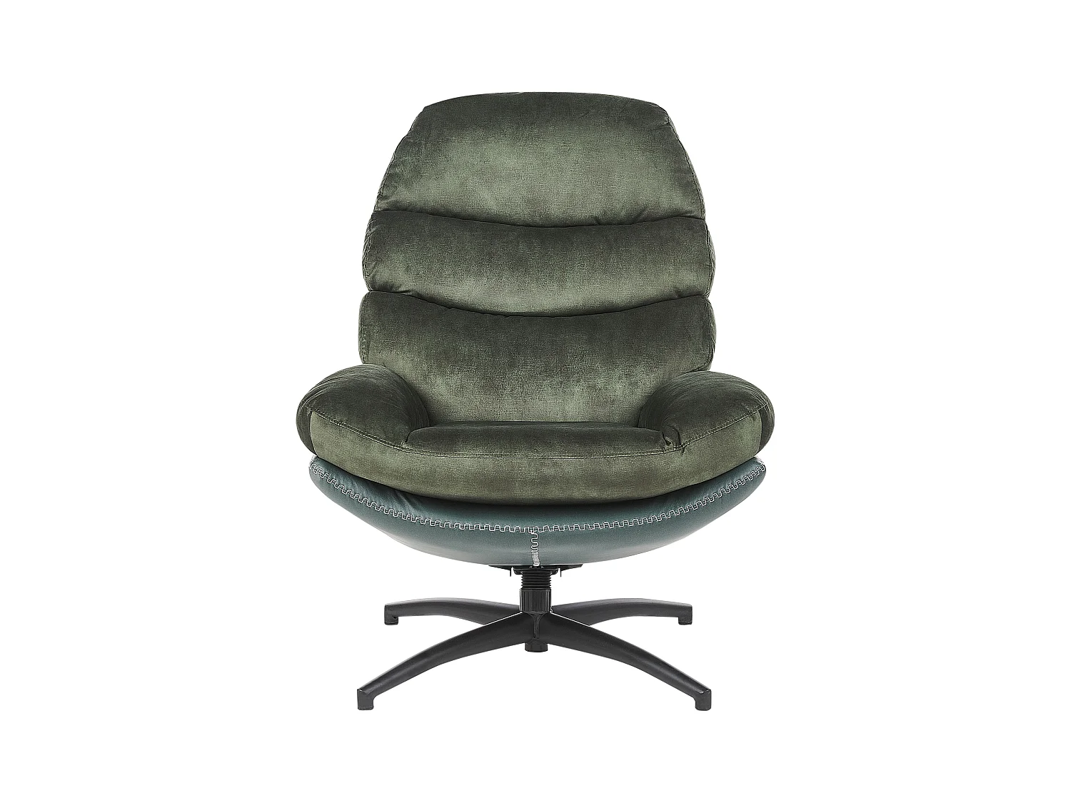 Drehsessel EIDE mit Fussstütze Samtstoff Dunkelgrün