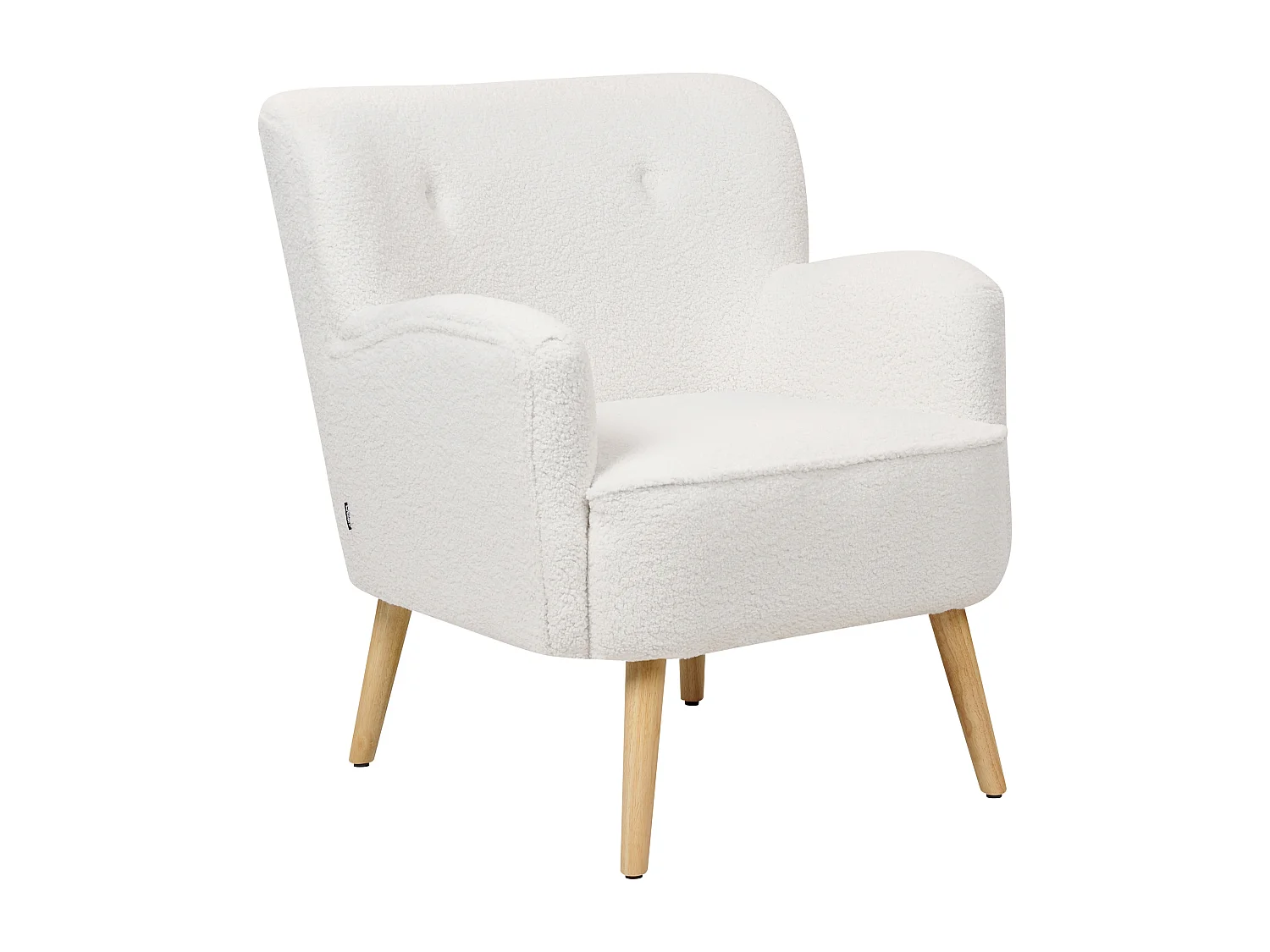 Sillón TUMBA con reposapiés Bouclé Blanco