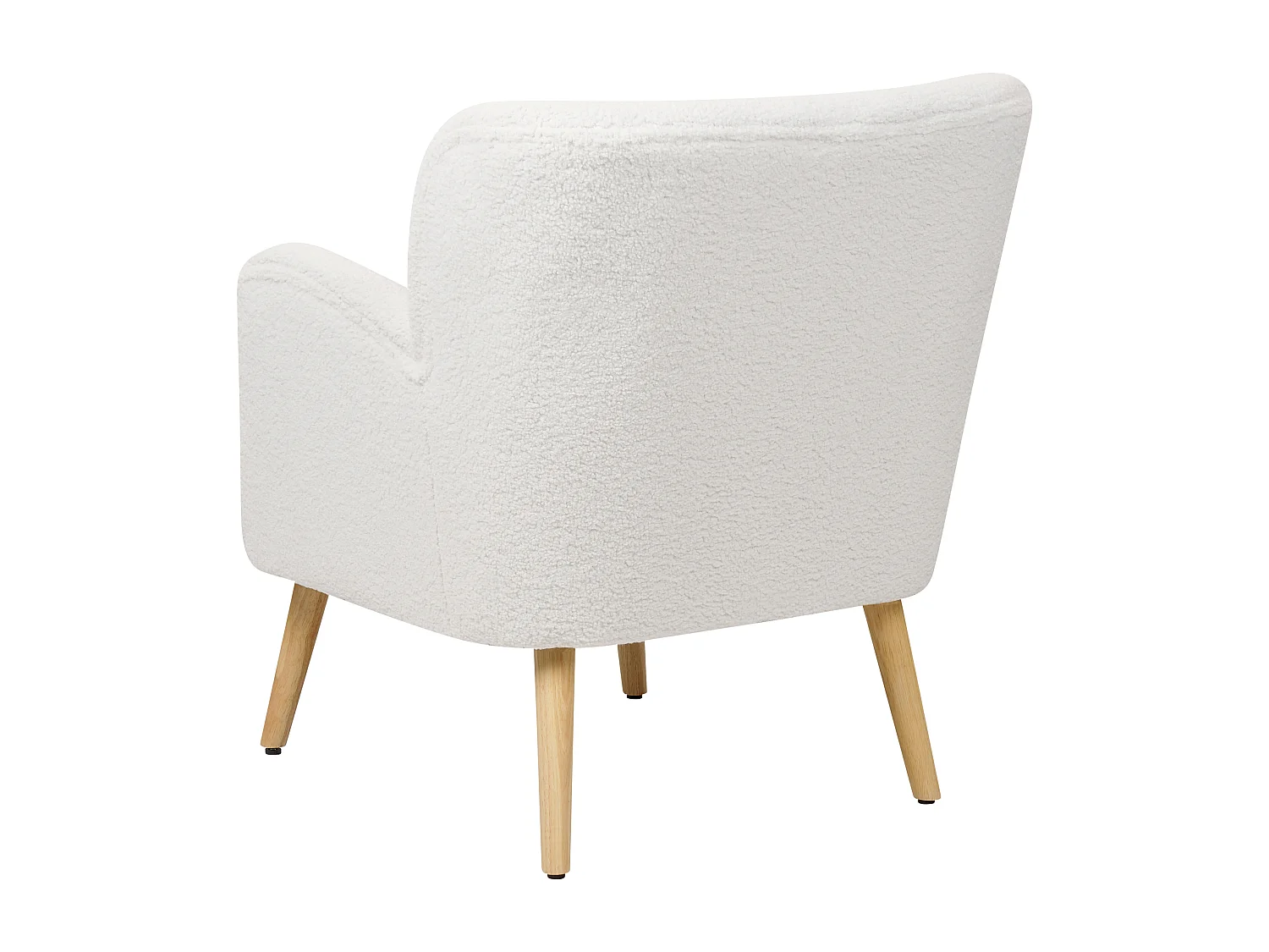 Sillón TUMBA con reposapiés Bouclé Blanco