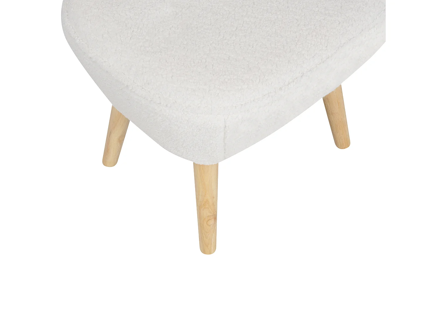 Sillón TUMBA con reposapiés Bouclé Blanco