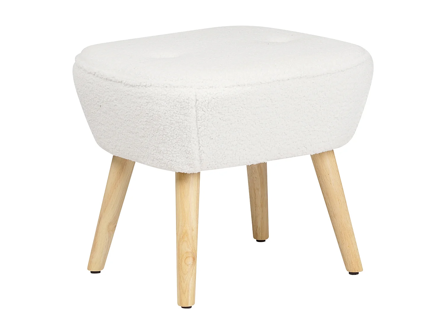Sillón TUMBA con reposapiés Bouclé Blanco