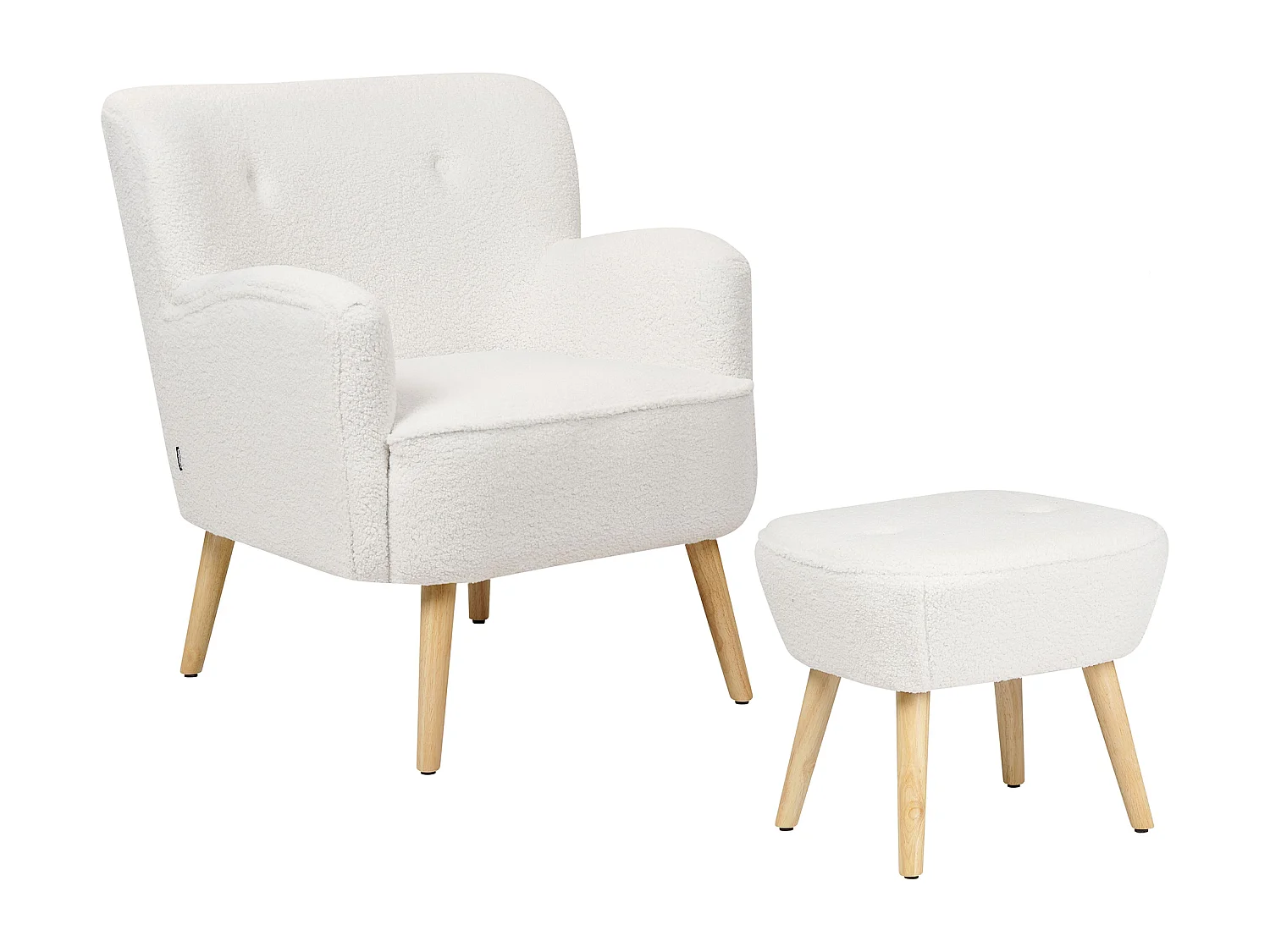 Fauteuil TUMBA Bouclé Blanc