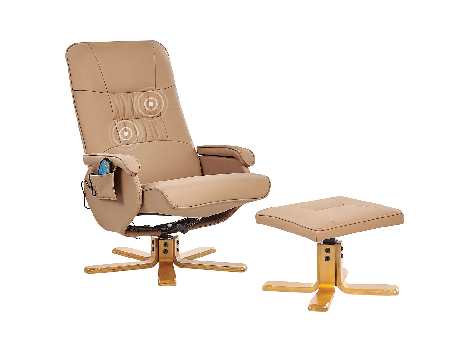 Fauteuil massant RELAXPRO Cuir PU Marron clair