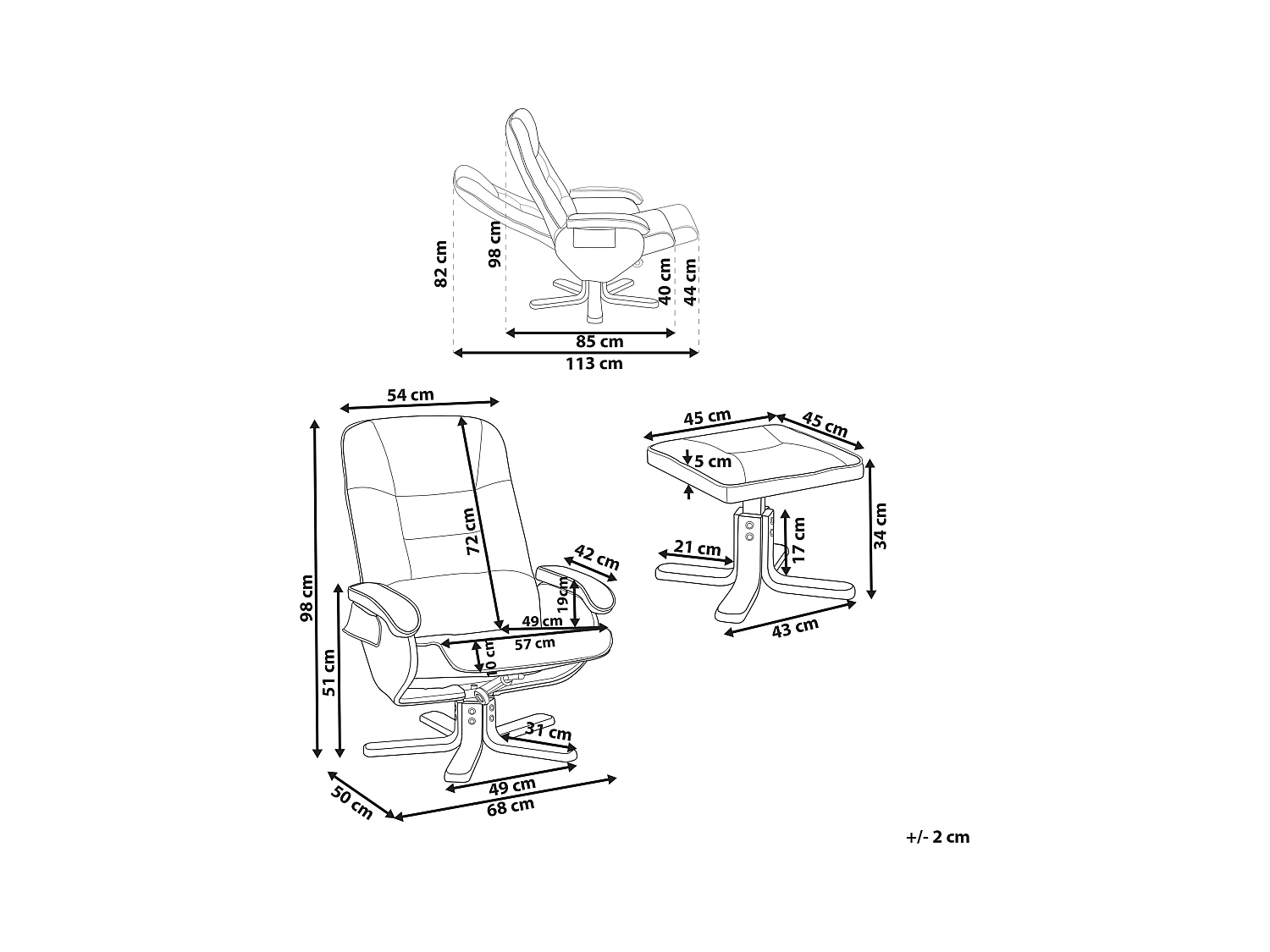 Fauteuil massant RELAXPRO Cuir PU Marron clair