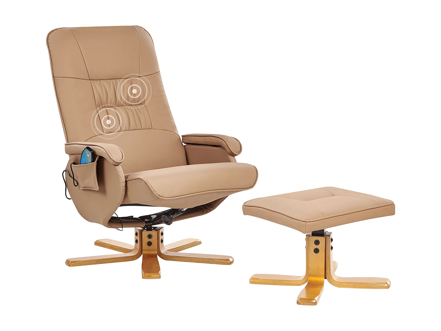 Fauteuil massant RELAXPRO Cuir PU Marron clair