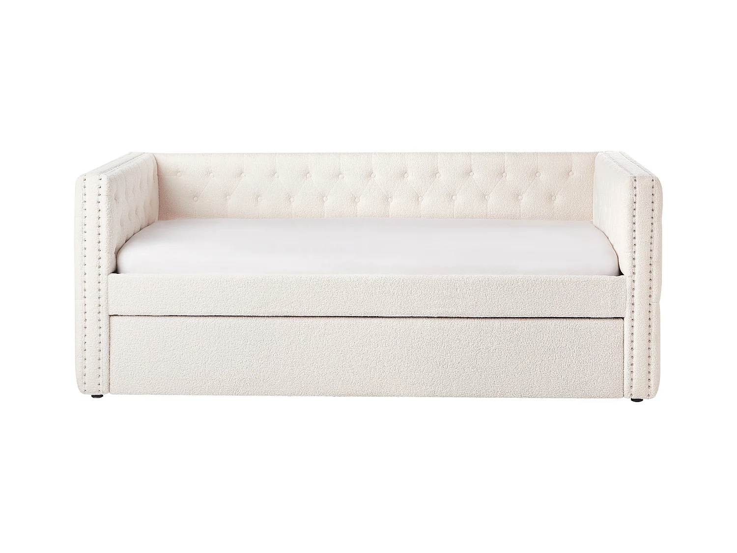 Lit gigogne Bouclé GASSIN 90 x 200 cm Blanc cassé