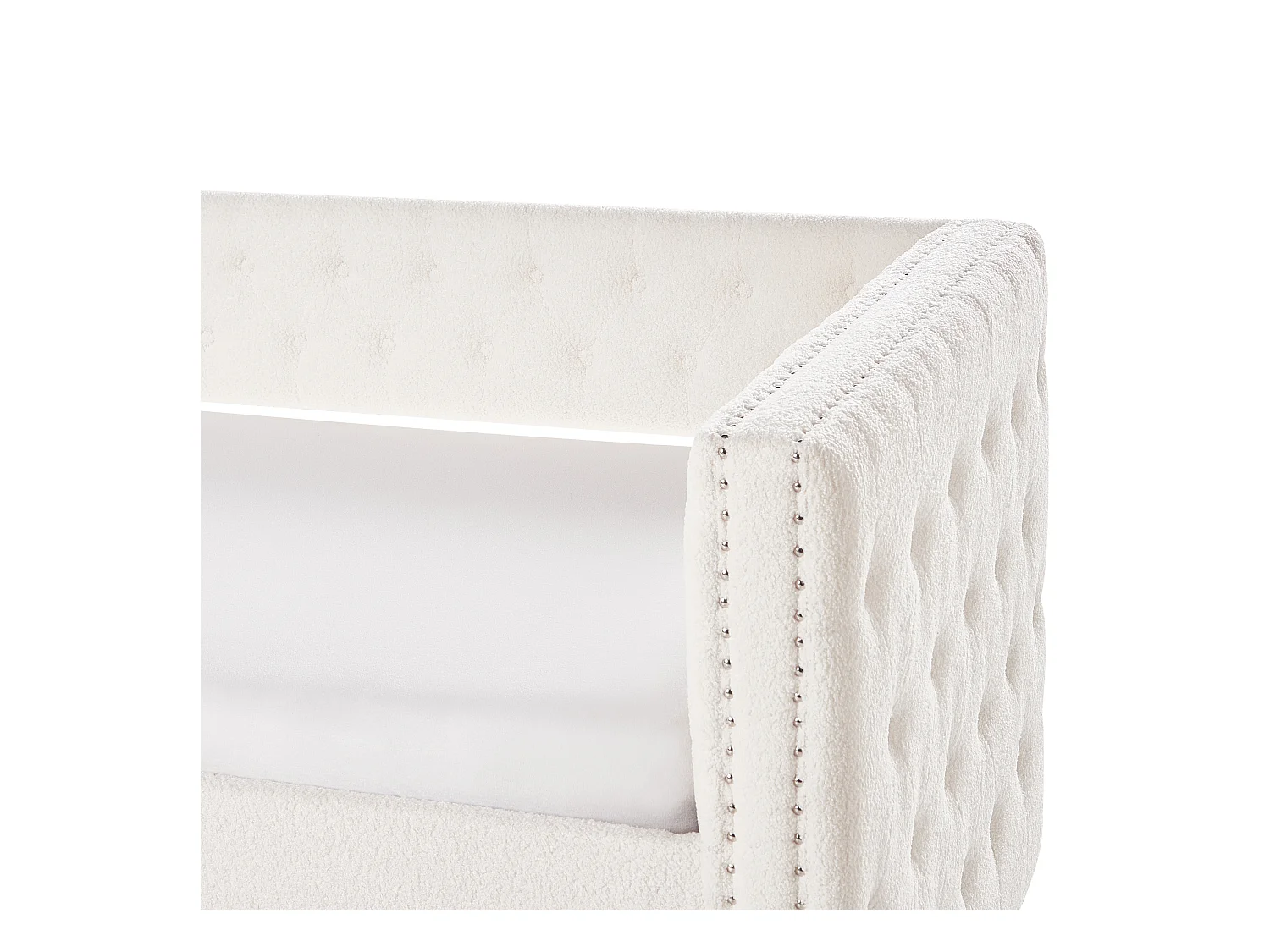 Lit gigogne Bouclé GASSIN 90 x 200 cm Blanc cassé