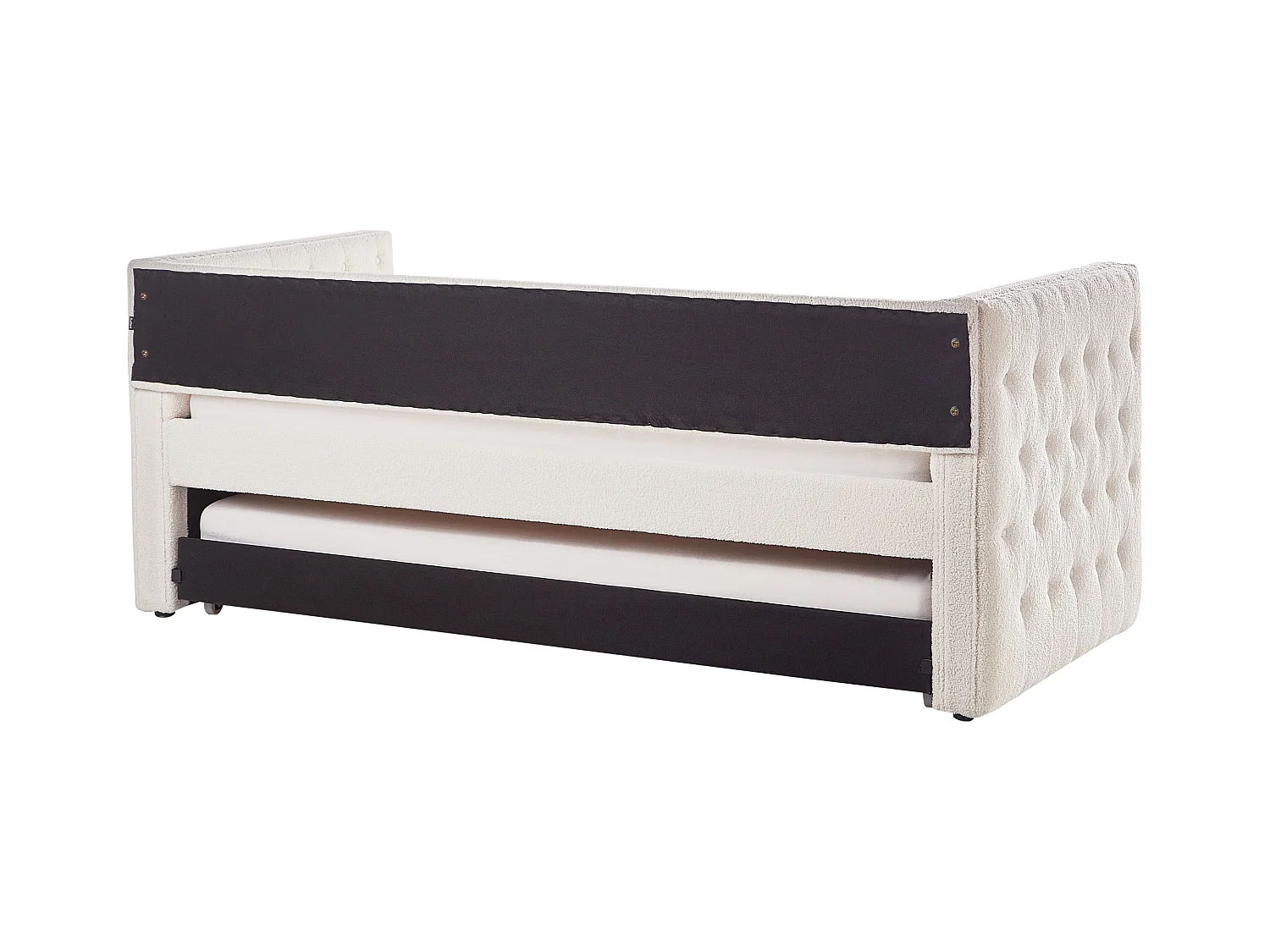 Lit gigogne Bouclé GASSIN 90 x 200 cm Blanc cassé