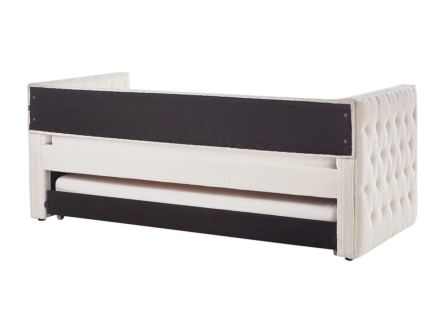 Ausziehbett Bouclé GASSIN 90 x 200 cm Cremeweiss