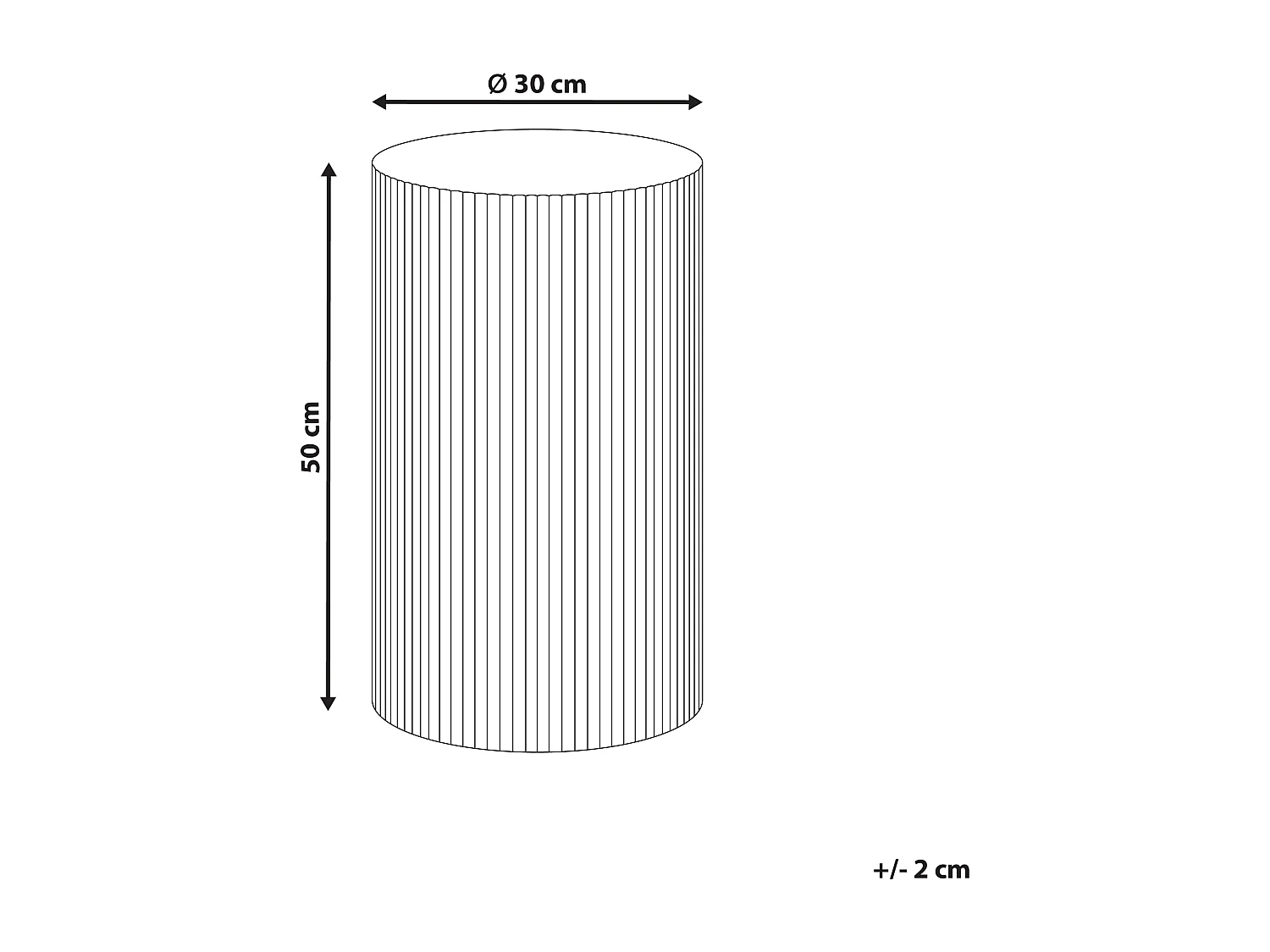 Beistelltisch MDF Platte Modernes geriffeltes Design ø 30 cm Schwarz Claire