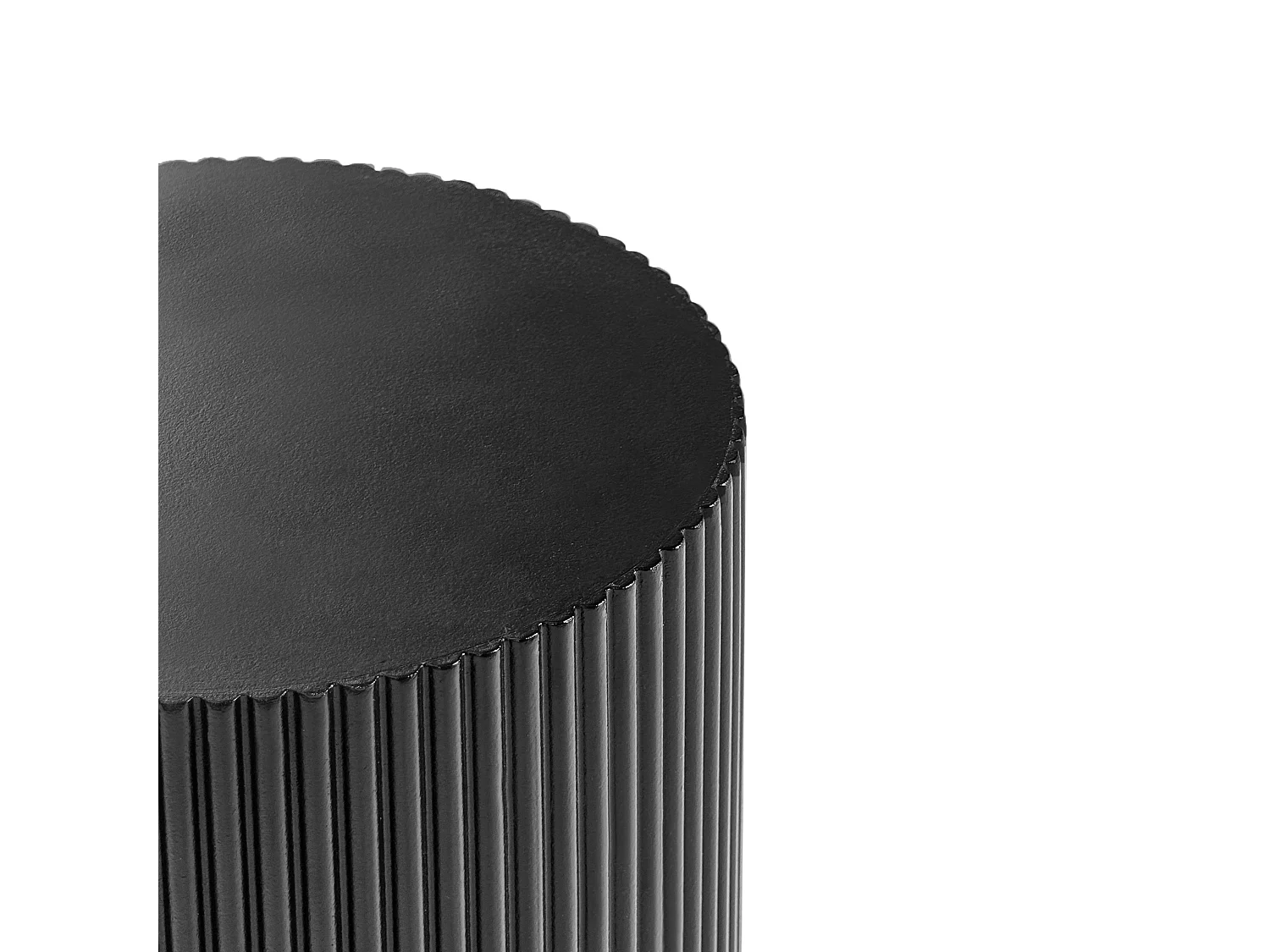 Beistelltisch MDF Platte Modernes geriffeltes Design ø 30 cm Schwarz Claire