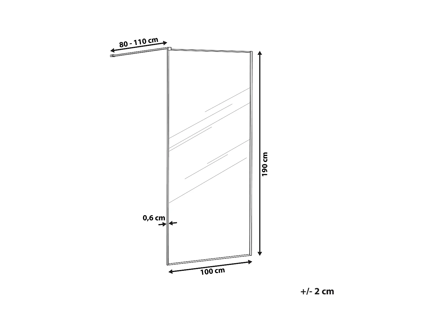 Parois de douche WASPAM 100 x 190 cm Argenté