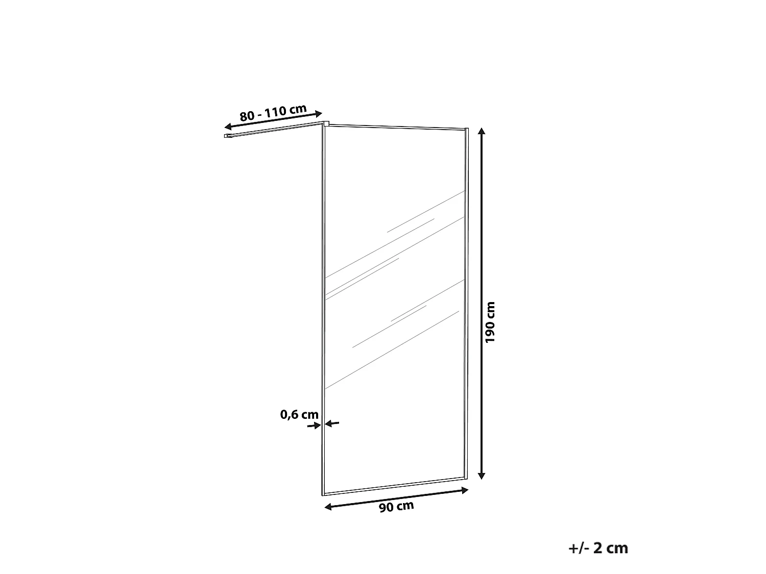 Shower Screen WASPAM 900 x 1900 mm Silver