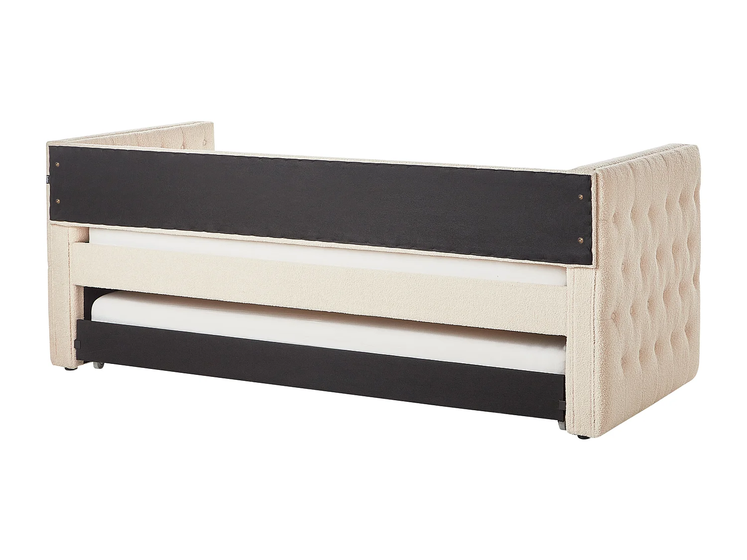 Onderschuifbed Bouclé GASSIN 90 x 200 cm Lichtbeige