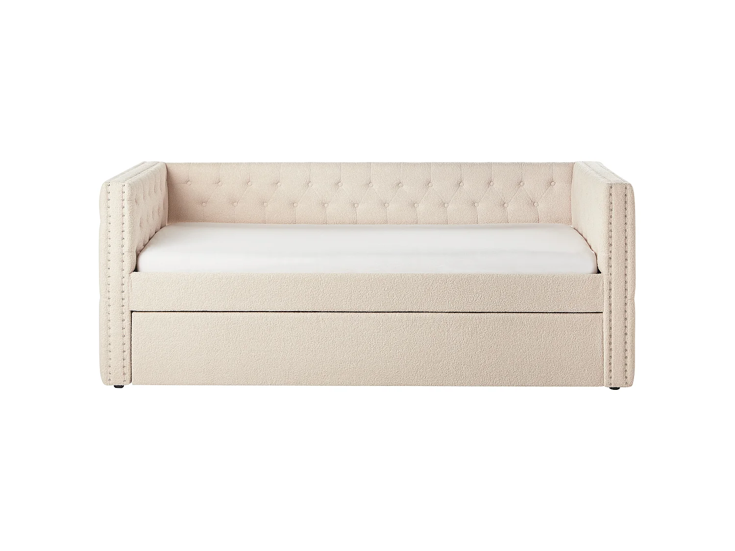 Lit gigogne Bouclé GASSIN 90 x 200 cm Beige clair