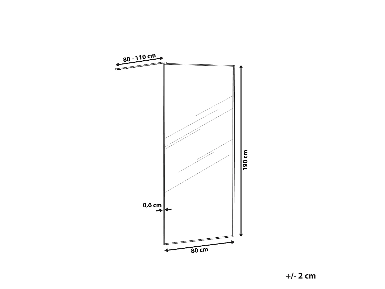 Shower Screen WASPAM 800 x 1900 mm Silver