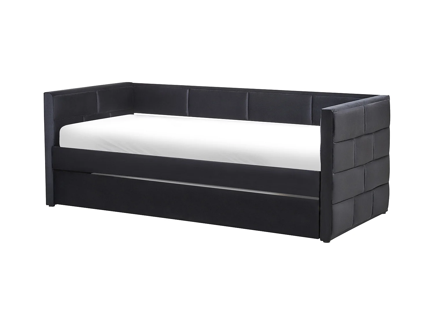 Ausziehbett Samtstoff CHAVONNE 90 x 200 cm Schwarz