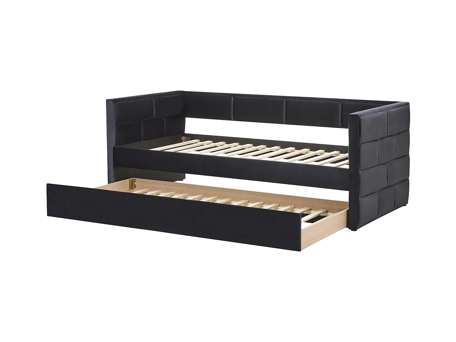 Ausziehbett Samtstoff CHAVONNE 90 x 200 cm Schwarz