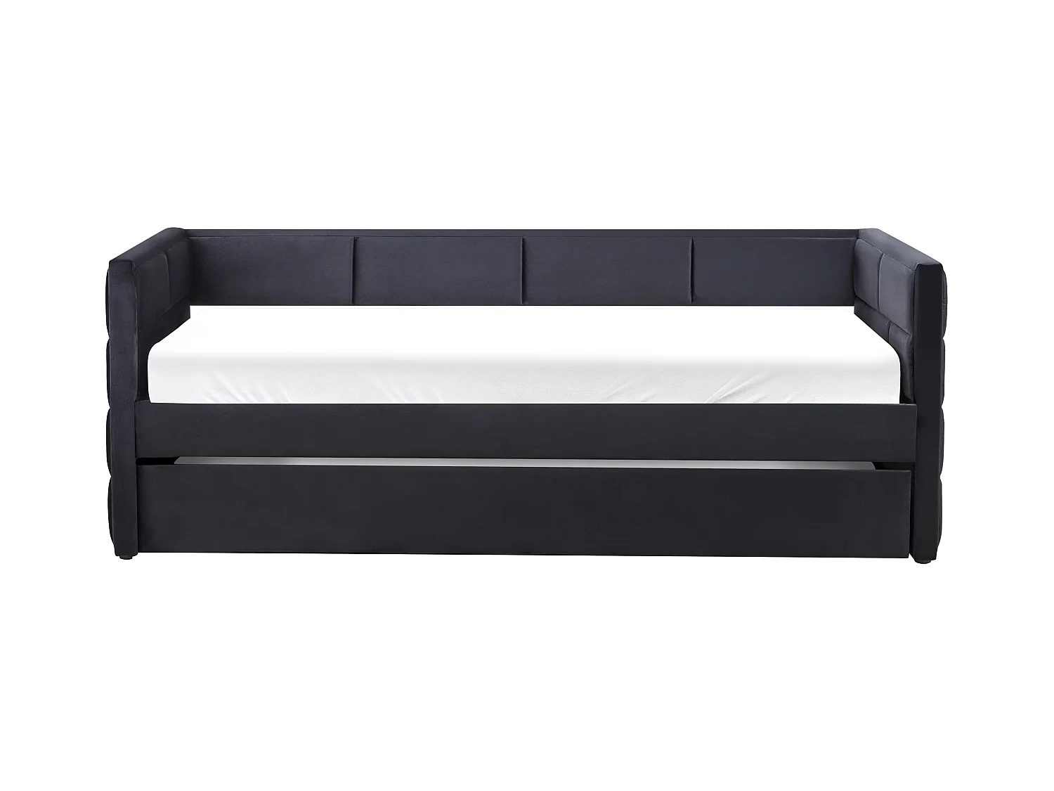 Ausziehbett Samtstoff CHAVONNE 90 x 200 cm Schwarz