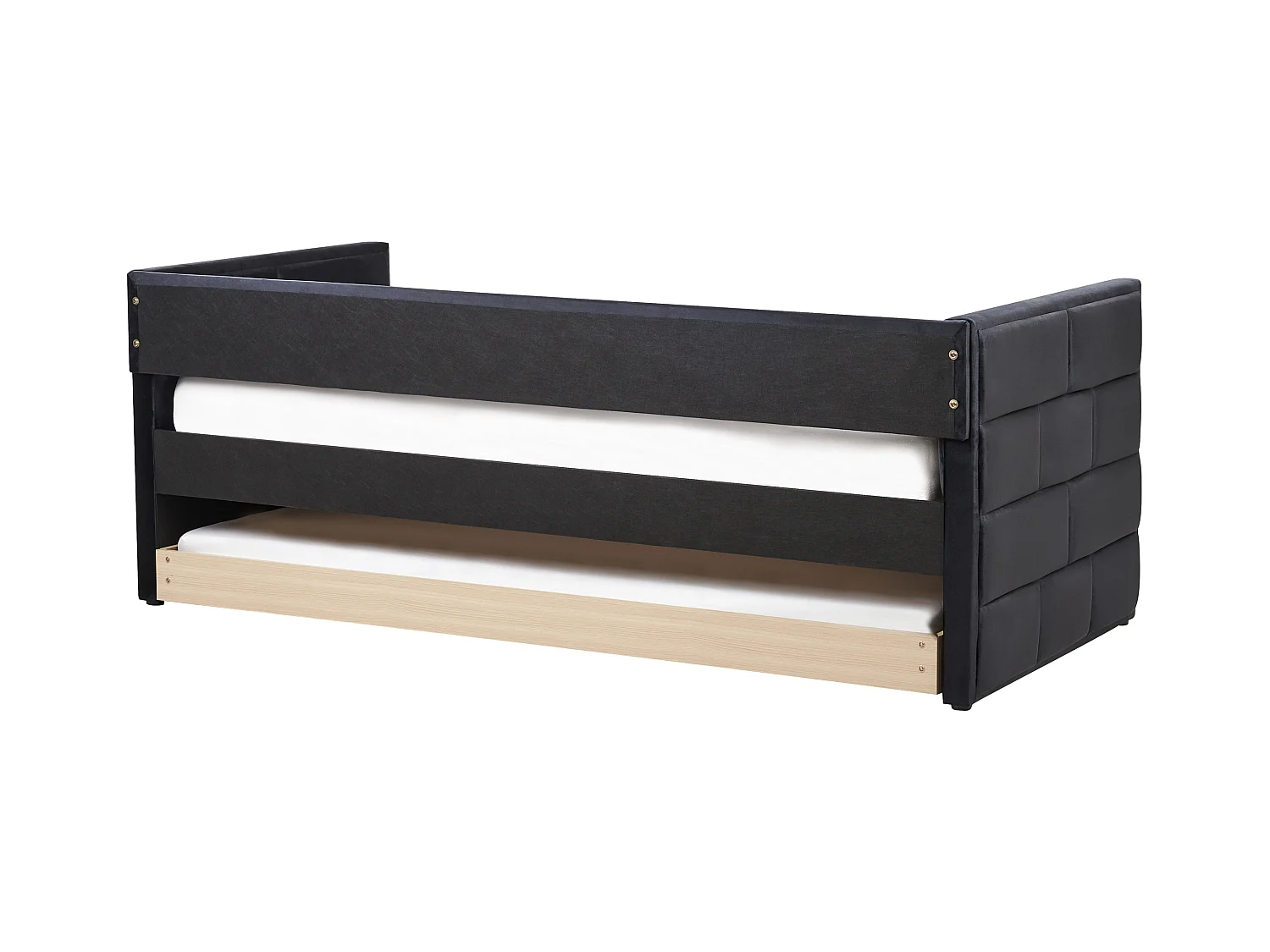 Ausziehbett Samtstoff CHAVONNE 90 x 200 cm Schwarz