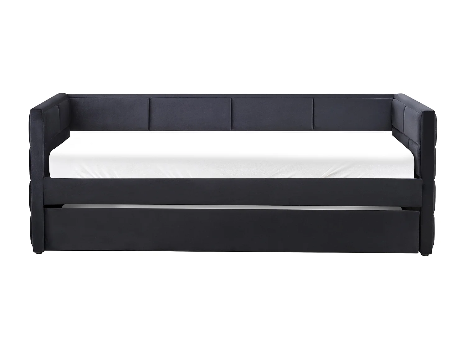 Lit gigogne Velours CHAVONNE 90 x 200 cm Noir