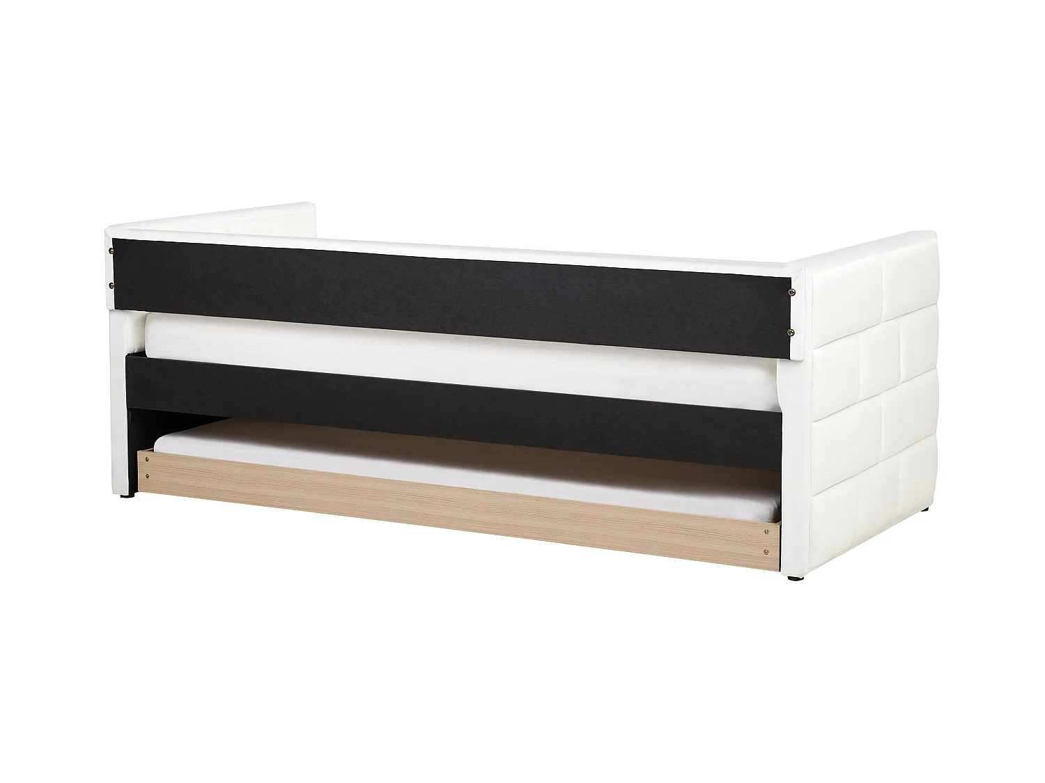 Ausziehbett Samtstoff CHAVONNE 90 x 200 cm Cremeweiss