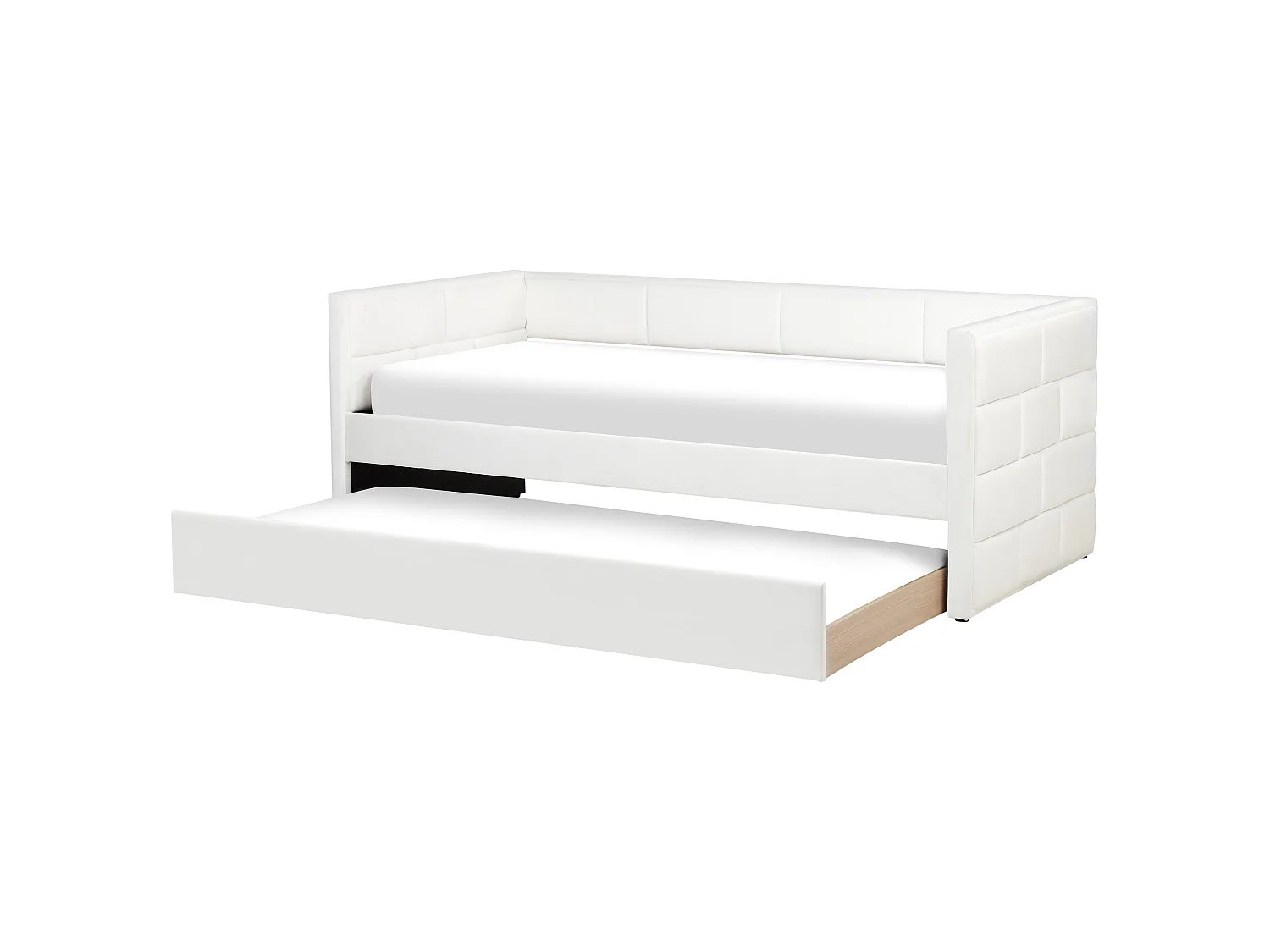 Letto estraibile Velluto CHAVONNE 90 x 200 cm Bianco sporco