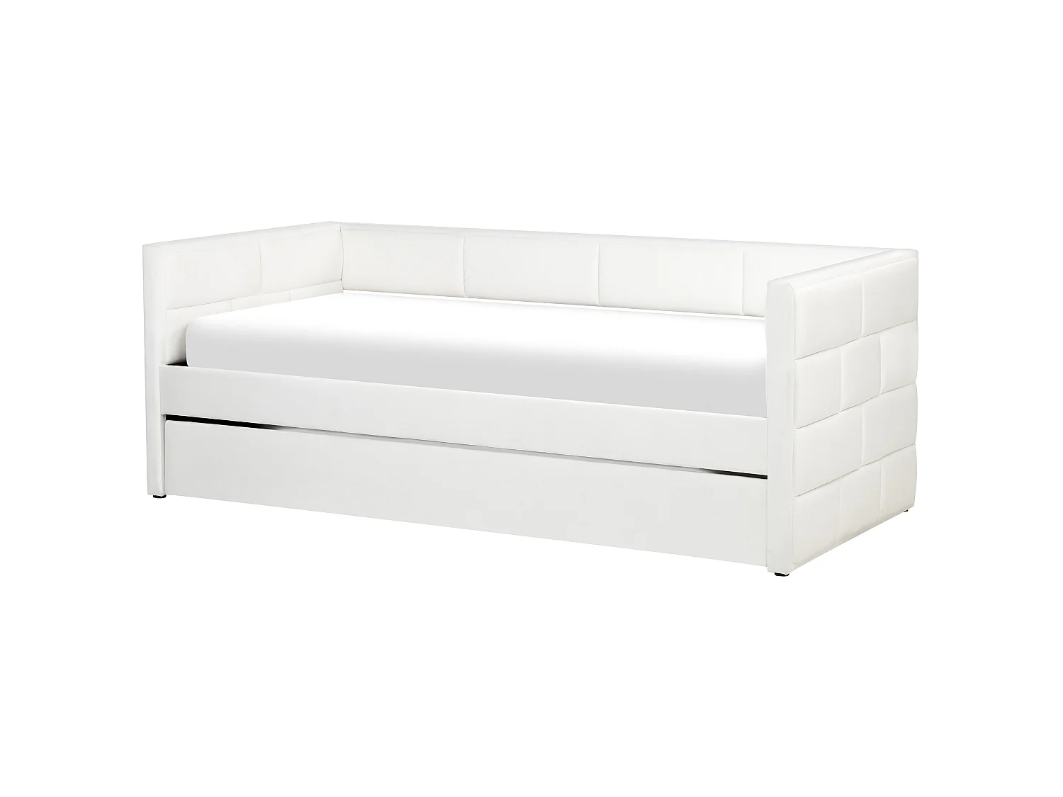 Letto estraibile Velluto CHAVONNE 90 x 200 cm Bianco sporco