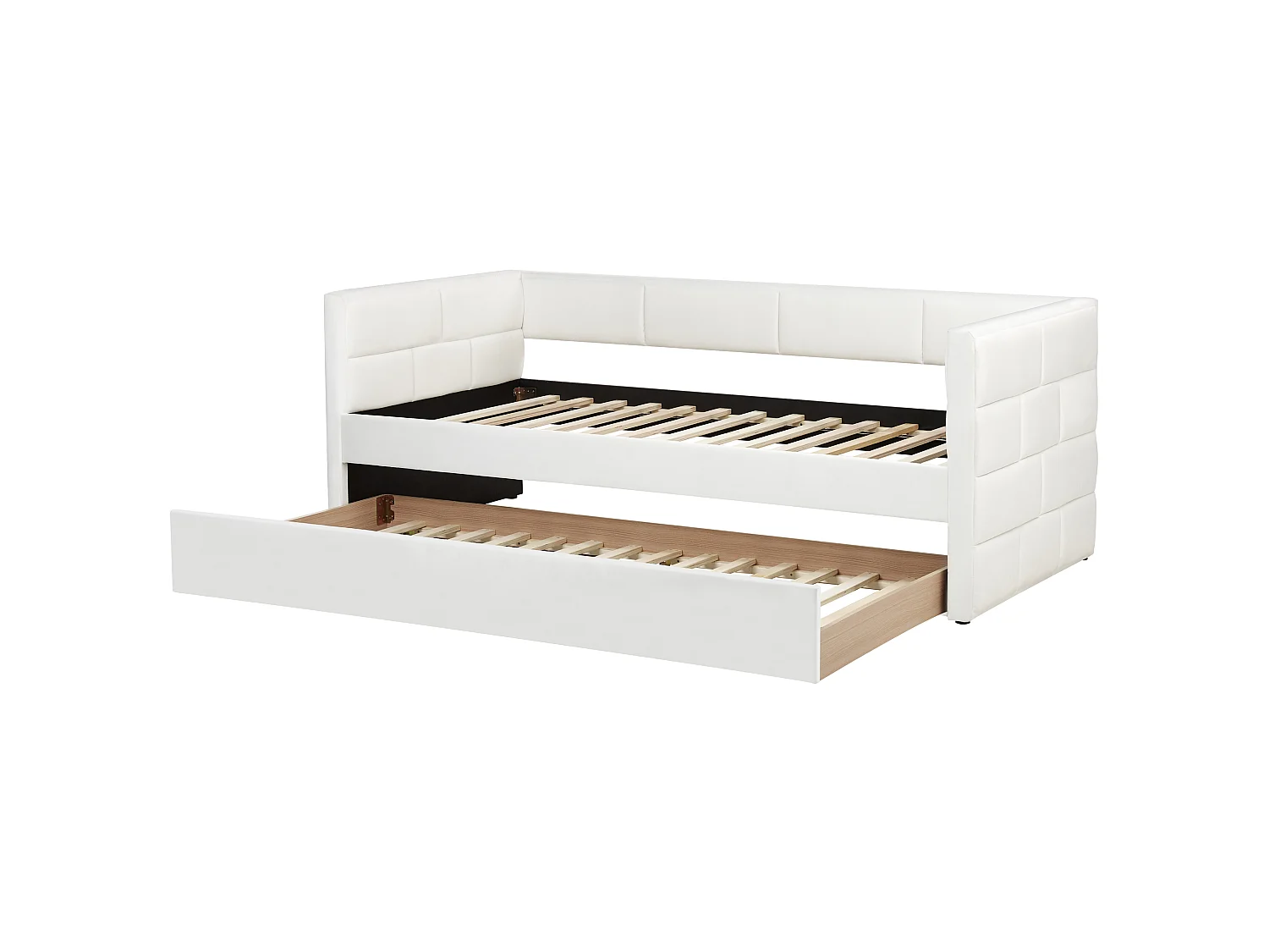 Letto estraibile Velluto CHAVONNE 90 x 200 cm Bianco sporco