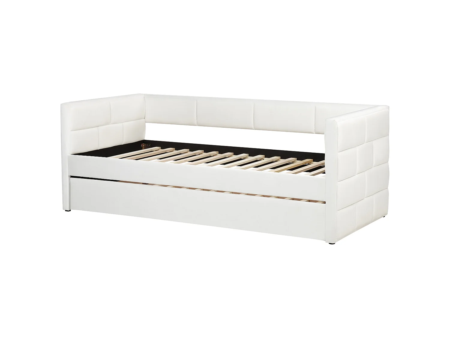 Letto estraibile Velluto CHAVONNE 90 x 200 cm Bianco sporco