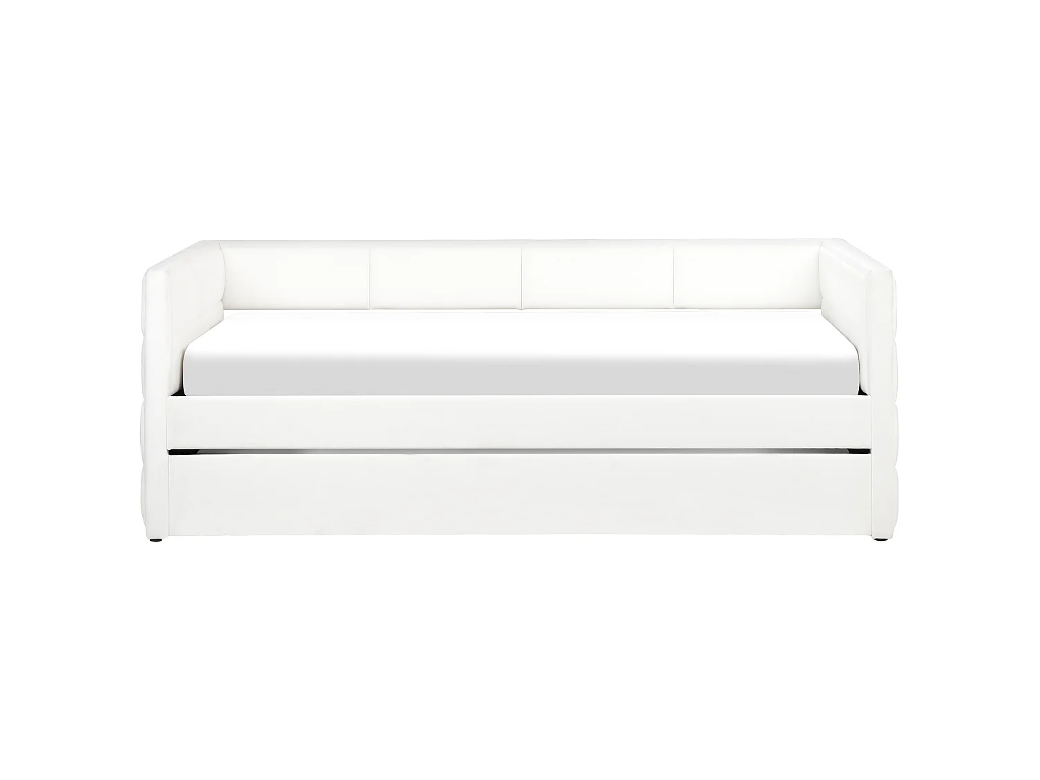 Letto estraibile Velluto CHAVONNE 90 x 200 cm Bianco sporco