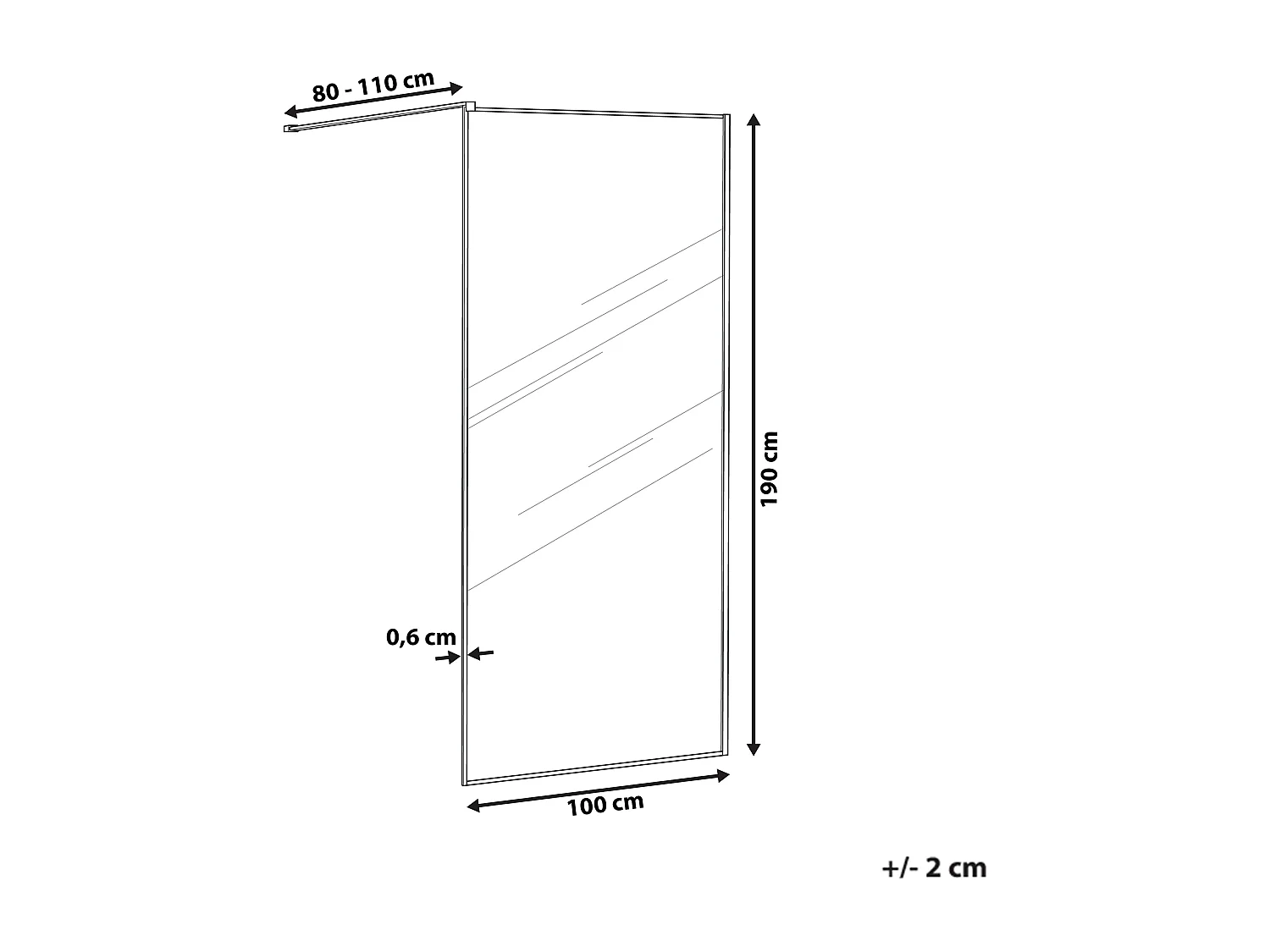 Parois de douche WASPAM 100 x 190 cm Doré