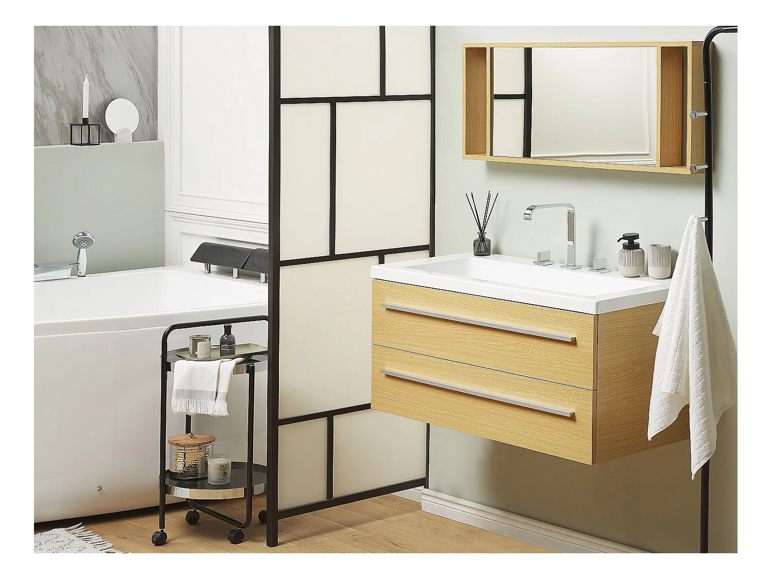 Ensemble de meubles de salle de bain ALMERIA 101 cm Beige
