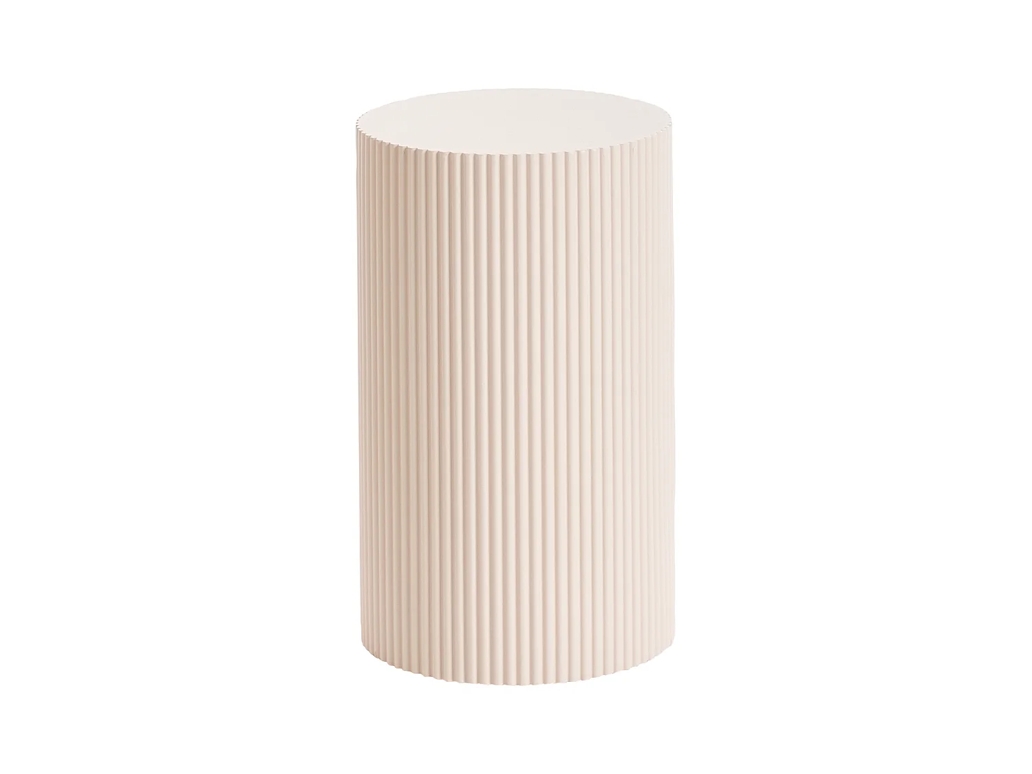 Beistelltisch MDF Platte Modernes geriffeltes Design ø 30 cm cremeweiß Claire